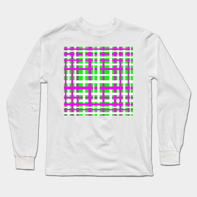 Fuchsia & Green Interlocking Stripes Long Sleeve T-Shirt by BlakCircleGirl